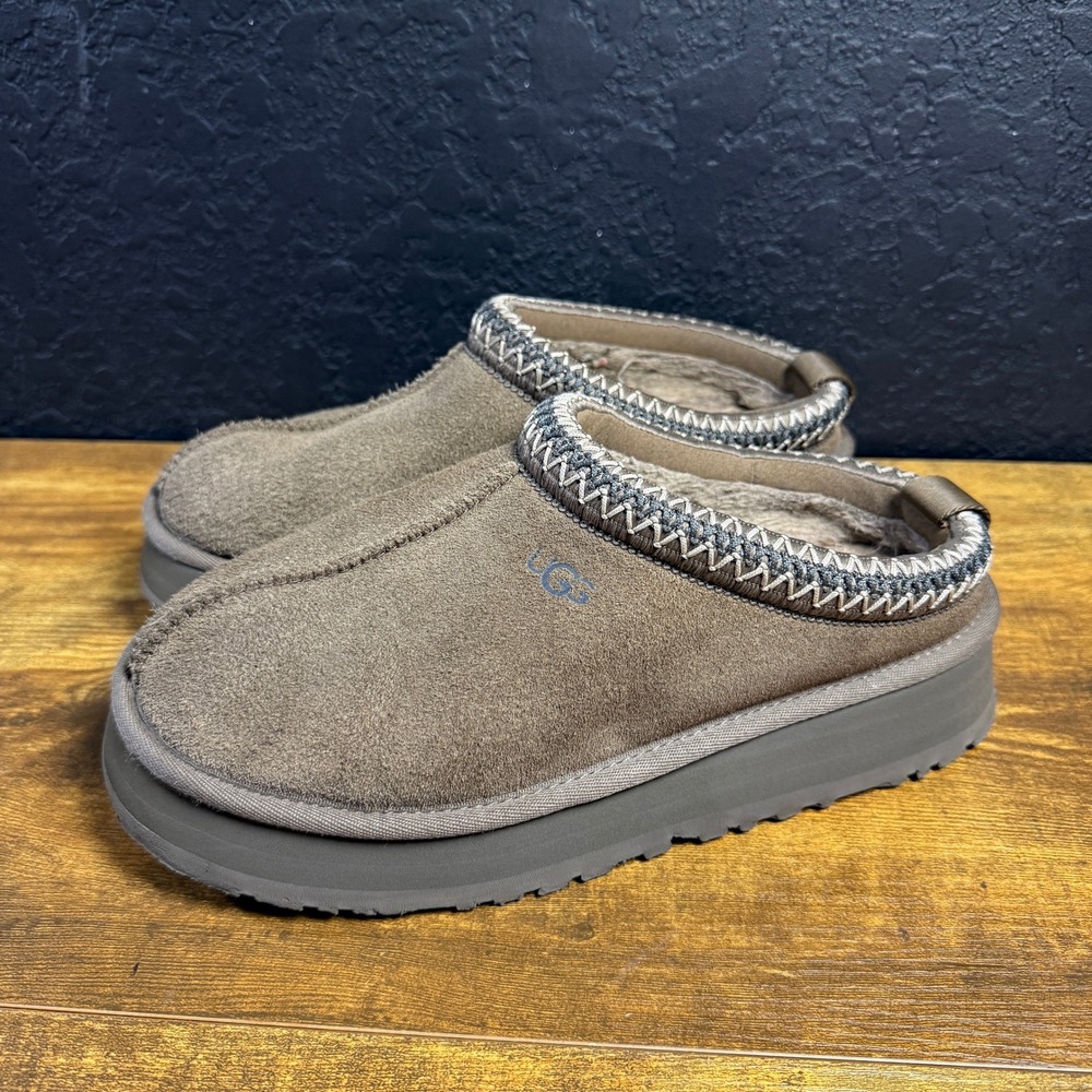 UGG Tasman Tazz 1122553 Caribou Suede Platform Slipper Women 8 - Picture 3 of 7